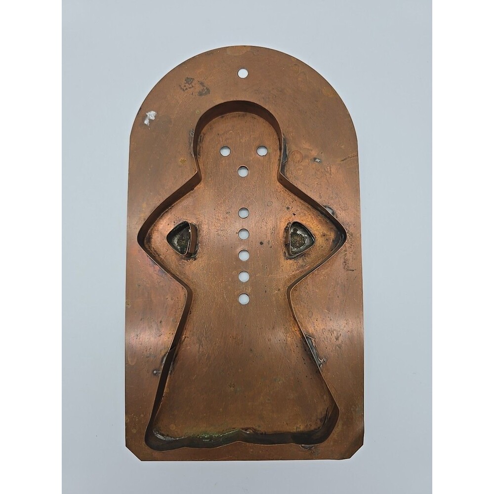 Vintage 8" Solid Copper Gingerbread Woman Cookie Mold Pfaltzgraff USA